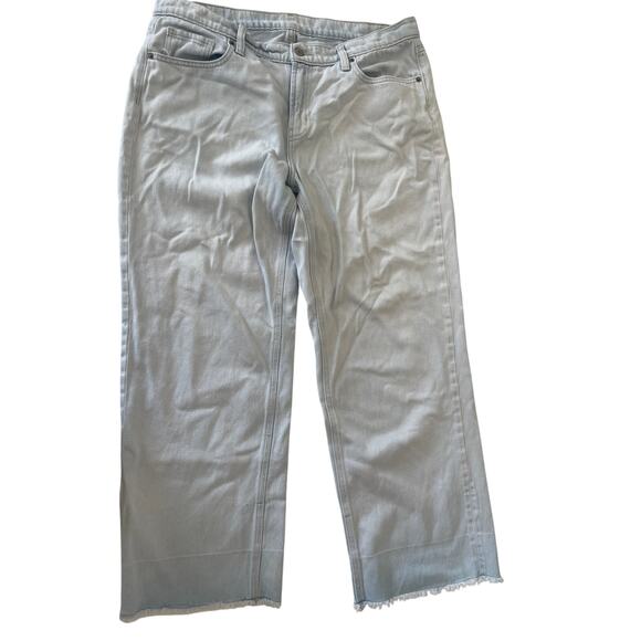 Old Navy Mid Rise Baggy Straight Light Wash Denim Jeans Size Womens 14 - Picture 2 of 9